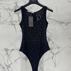ERMANNO SCERVINO Rhinestone Shaping Elastic Bodysuit